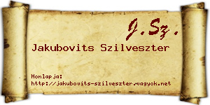Jakubovits Szilveszter névjegykártya
